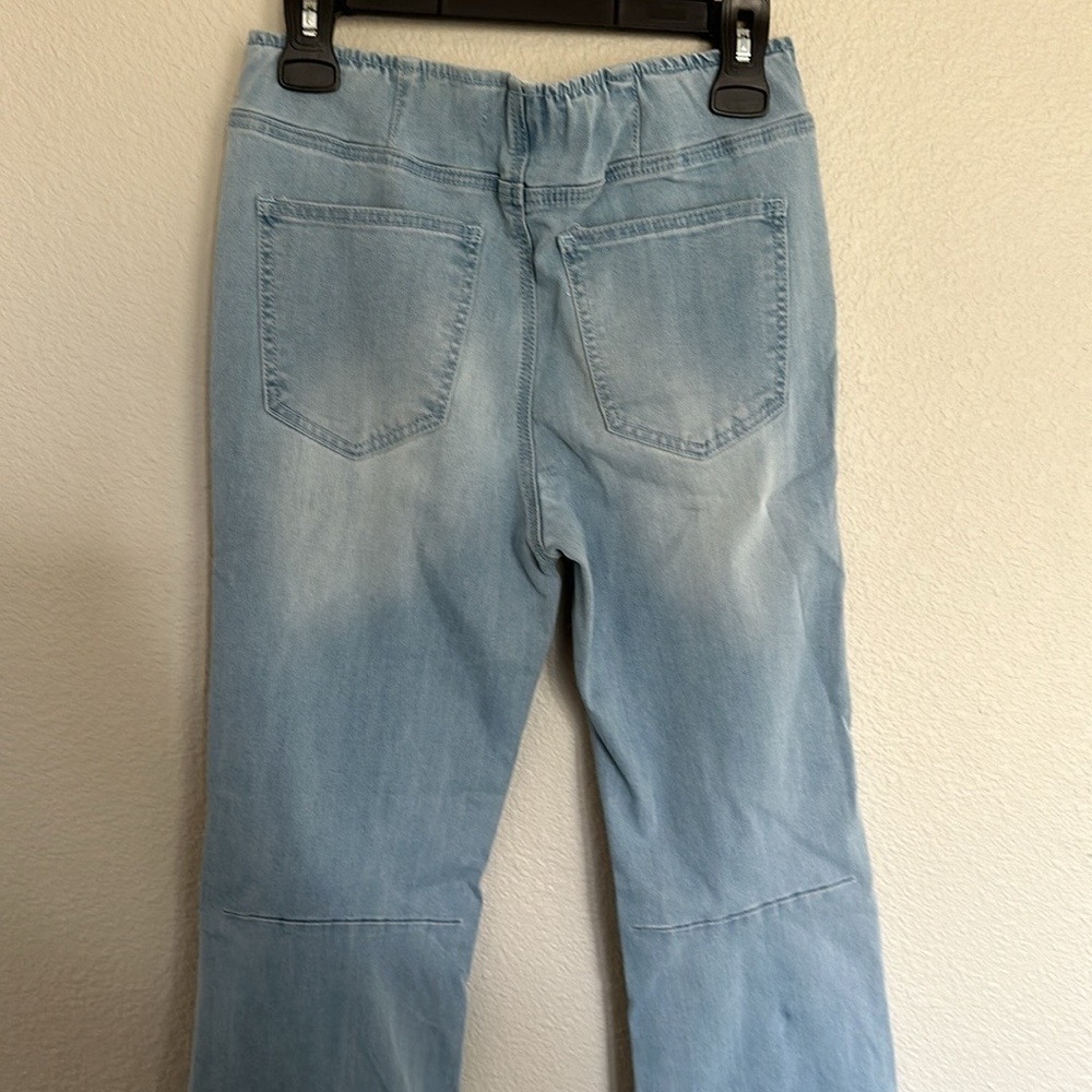 Ashley Mason Jeans women’s pull on faded fray hem flare center top stitch size 5 - Picture 6 of 12